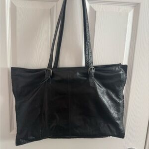 Latico Black Leather Tote Bag